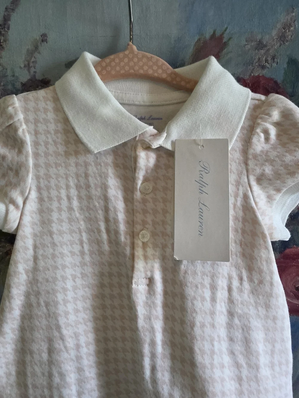 Ralph Lauren Light Pink Houndstooth Dress NWT